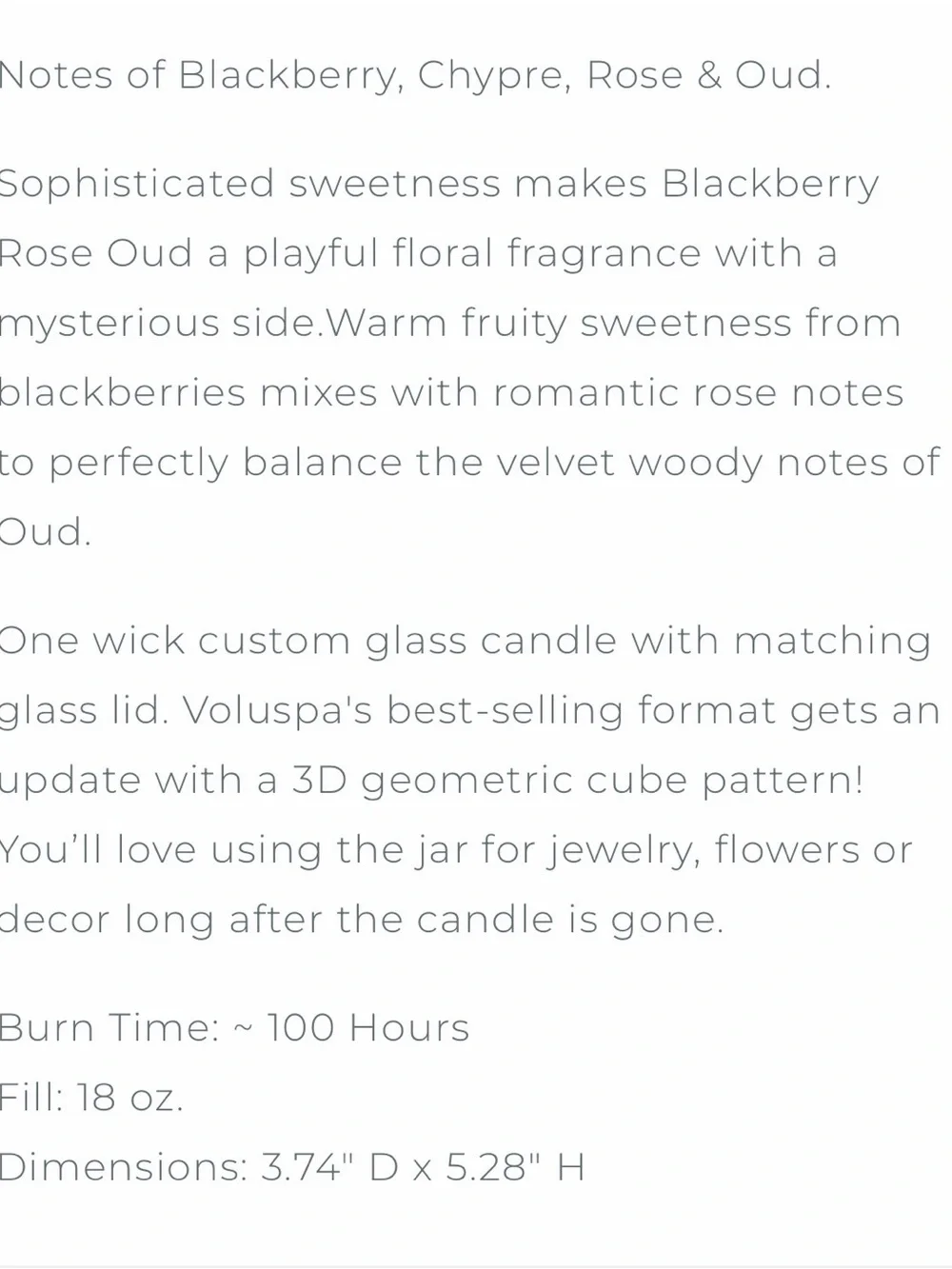 Voluspa Blackberry Rose Oud Large Jar Candle